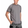 thumbnail image 2 of Charmo Men's Short Sleeve Active Rashguard Shirts Solid Workout Top Sports Tee UPF 50+, 2 of 6