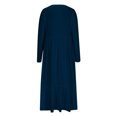 thumbnail image 3 of Penkiiy Robe Décontractée pour Femme à Manches Longues, Col Ras du Cou, Évasée, Robe Longue Fluide à Étages de Plage avec Poches, m Bleu Marine, 3 of 5