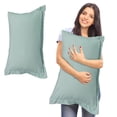 thumbnail image 4 of Birdeem Premium Solid Color Pillowcase, Soft Washed Cotton Material, King Size Cover for Full Bed Coverage, Luxury Design Enhances Bedroom Decor, Easy to Clean for Fresh Comfort, 4 of 9