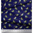 thumbnail image 2 of Soimoi Poly Georgette Fabric Flycathcer Bird Print Sewing Fabric Yard 42 Inch Wide, 2 of 5