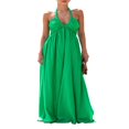 thumbnail image 1 of Ladies‘ Tie-Up Halter Neck Dress in Solid Color for Summer Casual Wear, 1 of 9