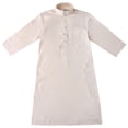 thumbnail image 2 of Kcodviy Thobe Arabe Thobe Musulman Barboteuse Combinaisons Manches Longues Caftan Col Ras du Cou Tenue d'Été pour Bébé Garçon Robe Nationale Garçons Adolescents Robe Brodée à Manches Longues Ensemble Vêtements pour Enfants Arabes Robe, 2 of 6