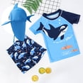 thumbnail image 1 of LSLJS Toddler Boy 3-Piece Swimwear Set Baby Boy Swimsuit Set Shark Bathing Suit Rash Guards Swimwear with Hat, 1 of 9