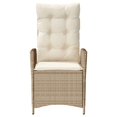 thumbnail image 2 of vidaXL Chaise de Jardin Inclinable avec Coussins Beige en Rotin Poly, 2 of 5