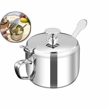 Dvruxg Stainless Steel Sugar Bowl with Lid and Spoon Coffee Seasoning Jar Condiment Pot Spice Container Canister Cruet with Lid and Spoon