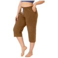 thumbnail image 1 of LUOGENLI Pantalon Décontracté pour Femme Pantalon Décontracté pour Femme Pantalon de Sport Uni Multicolore Pantalon Taille Haute Extensible Pantalon Sept Femmes Pantalon Décontracté Taille Extensible Pantalon Décontracté pour Femme Coupe Régulière Kaki TTTG, 1 of 9