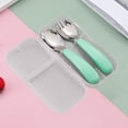 thumbnail image 3 of Stainless Steel Kids Travel Utensil Set, Portable Spoon Fork Training Cutlery with Case, 3 of 7