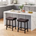thumbnail image 2 of Cherish Bar Stools 2pcs, 24" Counter Height Upholstered Padded Barstools for Kitchen Counter, Home Bar, 2 of 9