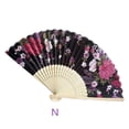 thumbnail image 3 of VogueV Ladies Satin Folding Fan - Elegant Handheld Cooling Accessory N, 3 of 3