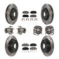 thumbnail image 1 of Transit Auto Roulements de Moyeu de Roue avant Arrière avec Rotors de Frein à Disque Enduits et Kit de Tampons Semi-Métalliques (10 Pcs) pour Voiture 2016-2022 Honda HR-V FWD - Côté Gauche Droit (Conducteur Passager) KBB-130755, 1 of 10