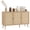 Natural, variant on HOMCOM Boho Sideboard Buffet Cabinet with Decorative Rattan Doors, Natural
