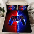 thumbnail image 2 of YST Video Game Controller Bed Sheets Set Full Size 4pcs, Game Console Gaming Room Decor Sheet Set, Gamepad Printed Kids Boys Bedding For Bedroom, Blue Red Gamer Lightweight Bedding Set, 2 of 5