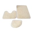 thumbnail image 3 of 3 Piece Absorbent Bath Mat Set, Bath Mat, Toilet Lid Cover, Washable for Shower Beige Yellow, 3 of 8