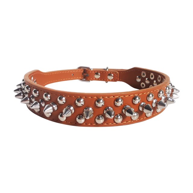Spiked Pu Leather Dog Collar Soft Funny Mushrooms Rivet Spike Studded Puppy Adjustable Outdoor Dog Collars for Small Medium Large Dogs Cats