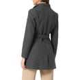 thumbnail image 3 of INSPIRE CHIC Manteau Trench Long Classique d'Hiver pour Femme à Col Montant avec Ceinture à Nouer S Gris Foncé, 3 of 6