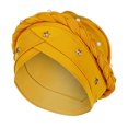 thumbnail image 1 of Women Beading Braid India Hat Muslim Ruffle Cancer Chemo Beanie Turban Wrap Cap, 1 of 9
