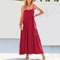thumbnail image 2 of XZNGL Robe d'Été Décontractée Ample pour Femmes à Bretelles, Longue Maxi de Plage, Robes d'Été pour Femmes, 2 of 9