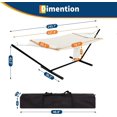 thumbnail image 3 of 2-Person Hammock with Stand, Heavy Duty Steel Frame Supports 450Lbs, Quilted Polyester & Breathable Net Design, Includes Storage Bag for Backyard, Patio, Camping, 3 of 6