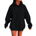 thumbnail image 2 of IMENGL Oversized Winter cotton hooded pullover sweatshirt, Black L, Size M-5XL, 2 of 5