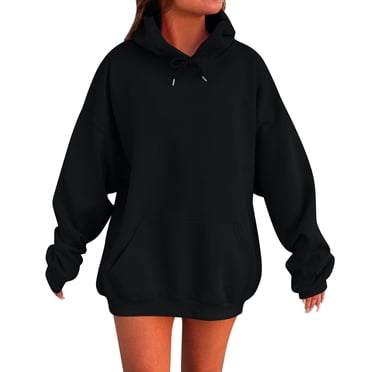 Baberdicy Black Womens Oversized Hoodies Winter Sweatshirts Pullover 2026 Fashion Tops Trendy Outfits, S