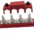 thumbnail image 3 of Miulika 4 Post Power Distribution Block with Cover 250 Amp Rating 48V Solar Wiring Heavy Red M8, 3 of 5