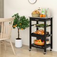 thumbnail image 4 of Costway Compact Kitchen Island Cart Rolling Service Trolley with Stainless Steel Top Basket, 4 of 10