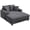 Grey, variant on HOMCOM 60" Chaise Lounge Chair Indoor, Oversized Upholstered Sofa Bed, Grey