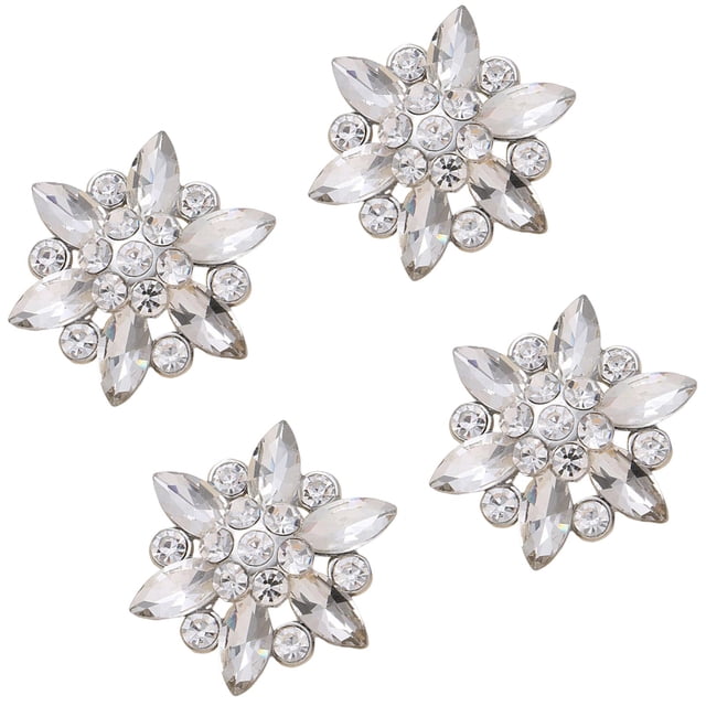 4 Pcs Boutons en Strass Bling Couture DIY Décorations de Fleurs de Mariage 4 Pcs
