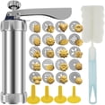 thumbnail image 1 of Cookie Press Kit DIY Cookie Press Decorating Kit Detachable Cookie Decorating Press with 4 Icing Nozzles and 20 Cookie Molds Reusable Dessert Decorating Syringe Set Cookie Maker Press, 1 of 5