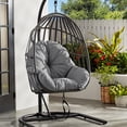 thumbnail image 1 of Chaise ovoïde à suspender avec support pour patio Mainstays - Gris, 1 of 8