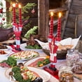 thumbnail image 4 of Elegant 4-Piece Taper Candle Set for Home Dining and Weddings True Dripless 10-Inch Red Metal Style Candle Sticks, 4 of 7