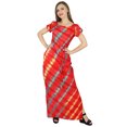 thumbnail image 3 of Bimba Robe Maxi en Rayonne Rouge pour Femmes Teinture sur Nœuds Robe d'Été avec Fente Tenue de Villégiature, 3 of 7