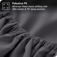thumbnail image 3 of Bare Home 2-Pack Fitted Sheets - Premium 1800 Collection - Ultra-soft - Deep Pocket - Short Queen, Forged Iron Gray, 3 of 8