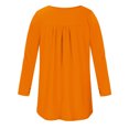 thumbnail image 3 of FAIWAD Womens Long Sleeve Tunic Tops Slim Round Neck Buttons Basic Pleated Patchwork Pullover Top, 3 of 4