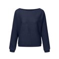 thumbnail image 2 of Innerwin Sweater Winter Warm Ladies Pullover Loungewear Solid Color Thermal Jumper Tops Navy Blue XXL, 2 of 6