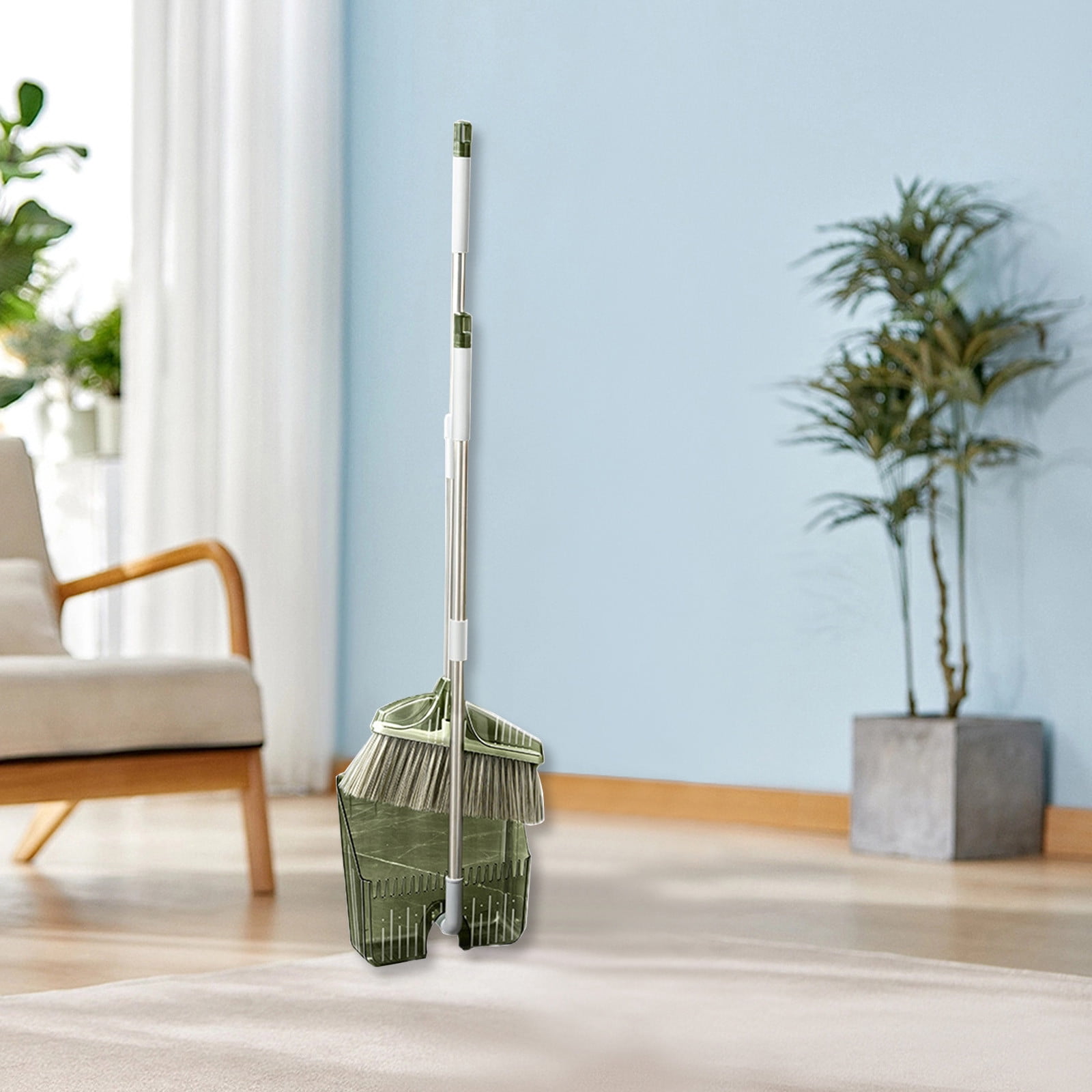 EGNMCR Kitchen Gadgets, Brooms And Dustpan Set Double-layer Scraper Foldable Dustpan Non-stick Hair Dustpan Sweeping Brooms 180-degree Rotatable Brooms For Vertical Storage broom dustpan