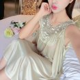 thumbnail image 4 of Kcodviy Robe Décontractée Unie pour Femmes Chemise de Nuit en Coton pour Femmes Sans Manches Col Rond Chemise de Nuit en Dentelle Lot Robe à Empiècements Chandail Ample Chemises de Nuit pour Femmes Robe, 4 of 6