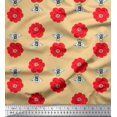 thumbnail image 1 of Soimoi Cotton Cambric Fabric Floral & Bee Insects Printed Craft Fabric by The Yard 56 Inch Wide, 1 of 3