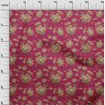 thumbnail image 3 of oneOone Velvet Magenta Fabric Florals Sewing Craft Projects Fabric Prints By Yard 58 Inch Wide, 3 of 4