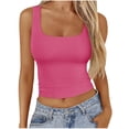 thumbnail image 2 of Weiqiqre Spring Tops for Women Summer Square Neck Tank Tops Workout Cropped Ribbed Summer Camisole Sleeveless Clothes 2025, 2 of 6