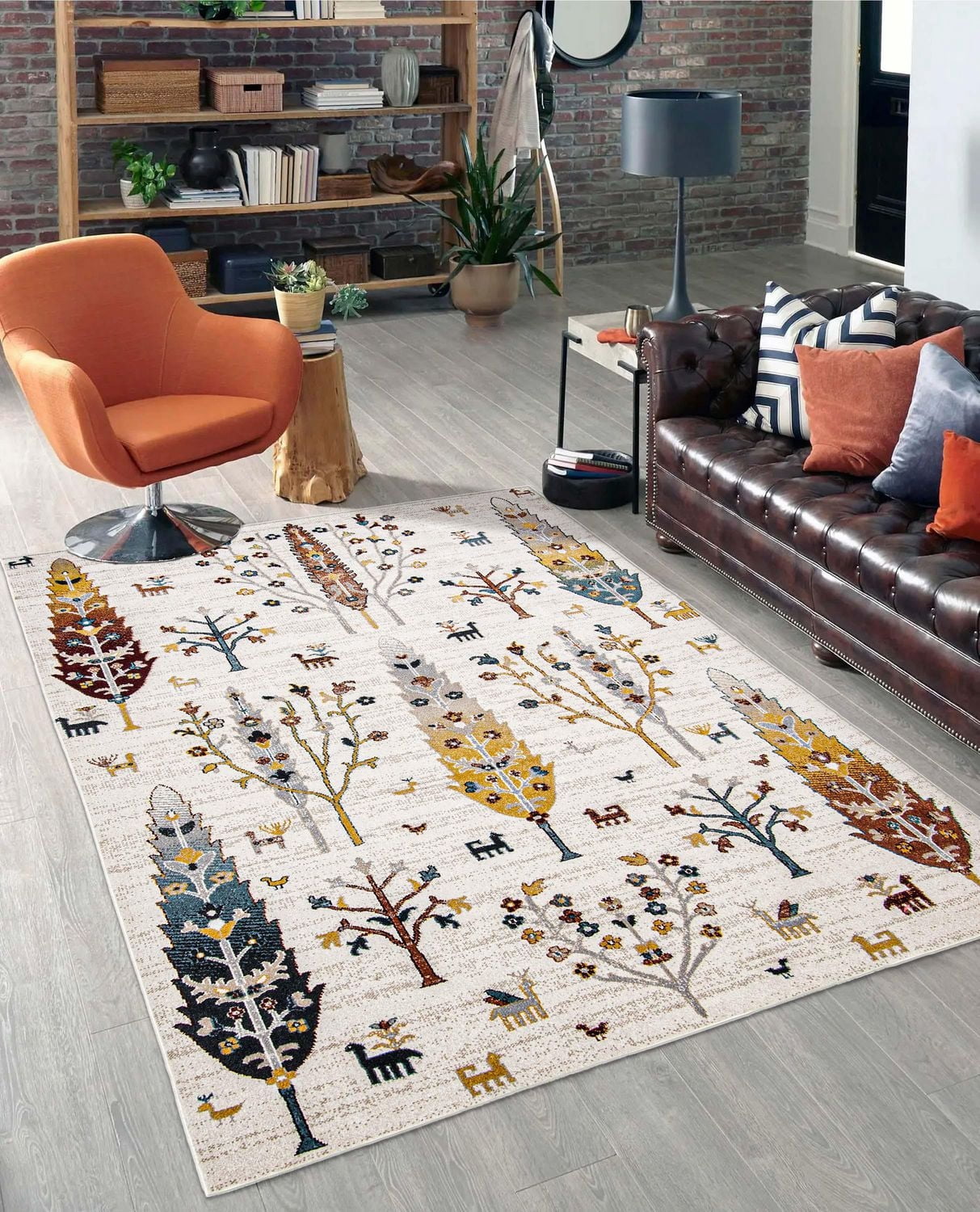 Tapis Lavable ECARPET Boho Chic pour Chambre, Salon, Chambre d'Enfant