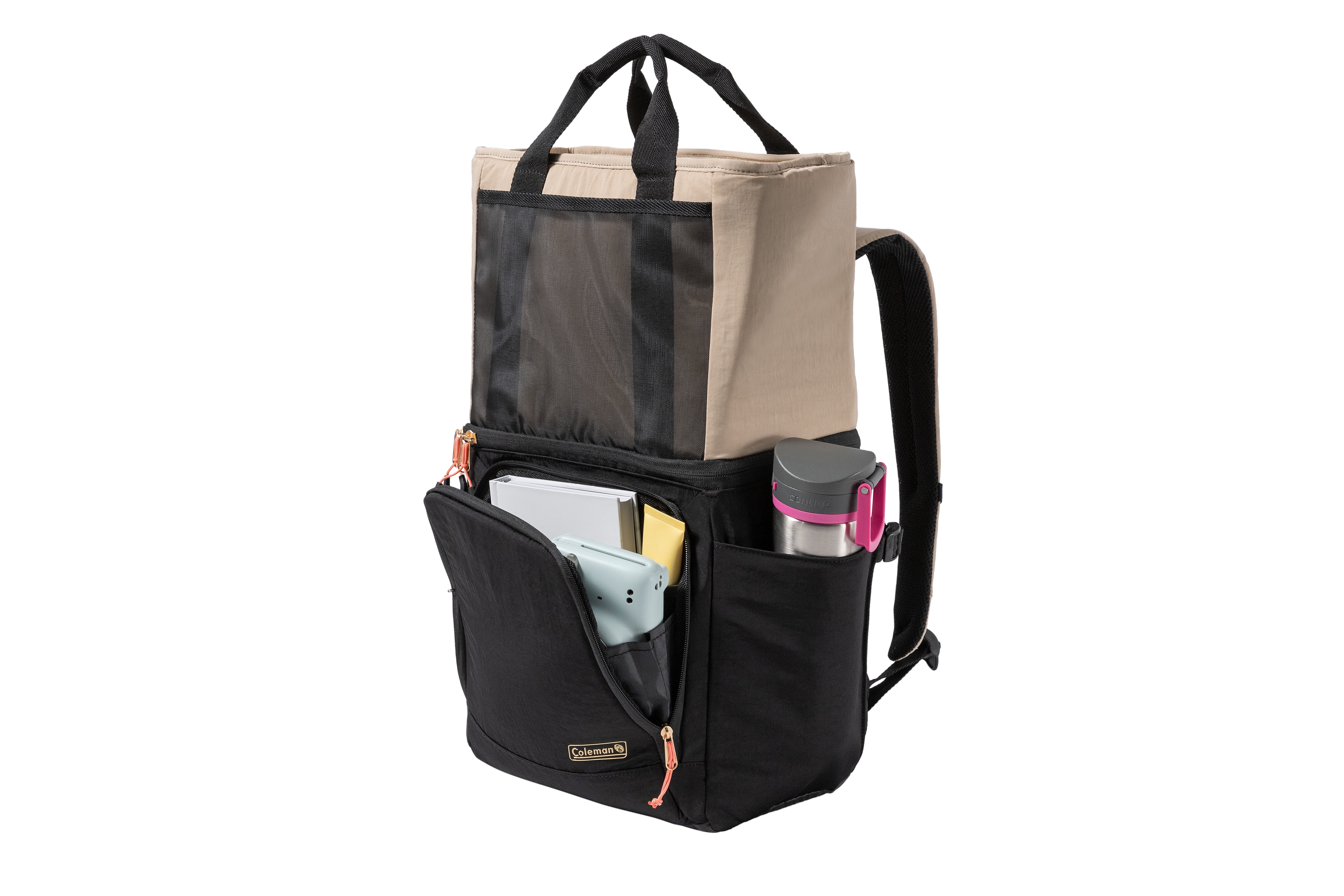 Glacière sac à dos Coleman Now, 20 canettes (27qte), beige et noir