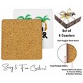 thumbnail image 4 of Inkdotpot Set of 6 Drink Coasters DecorativeNon,SlipCork Base4-inch Square PrintedCoastersEasy Clean- Summer, 4 of 8