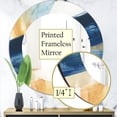 thumbnail image 3 of Designart 'Indigo Panel I' Modern Mirror - Oval or Round Wall Mirror - 32x32, 3 of 3