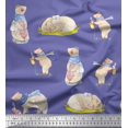 thumbnail image 1 of Soimoi Tissu Satin Modal Cycle,Rabbit & Bear Tissu Imprimé pour Enfants au Mètre 42 Pouces de Large, 1 of 2