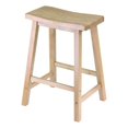 thumbnail image 1 of Bowery Hill 24" Transitional Wood Saddle Seat Counter Stool in Natural, 1 of 1