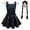 Dress+Wig, variant on HAWEE Wednesday Addams Costume Dress with Bag for Kids, Girls Halloween Black Uniform Dress Addams Costume Dress for Cosplay Party