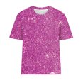 thumbnail image 4 of Amzcrzy Hauts pour Femmes T-Shirts Décontractés à Manches Courtes Hauts d'Été Mode Col Rond Hauts à Sequins pour Femmes Confort Polyvalent Hauts de Sortie Blouses, 4 of 4