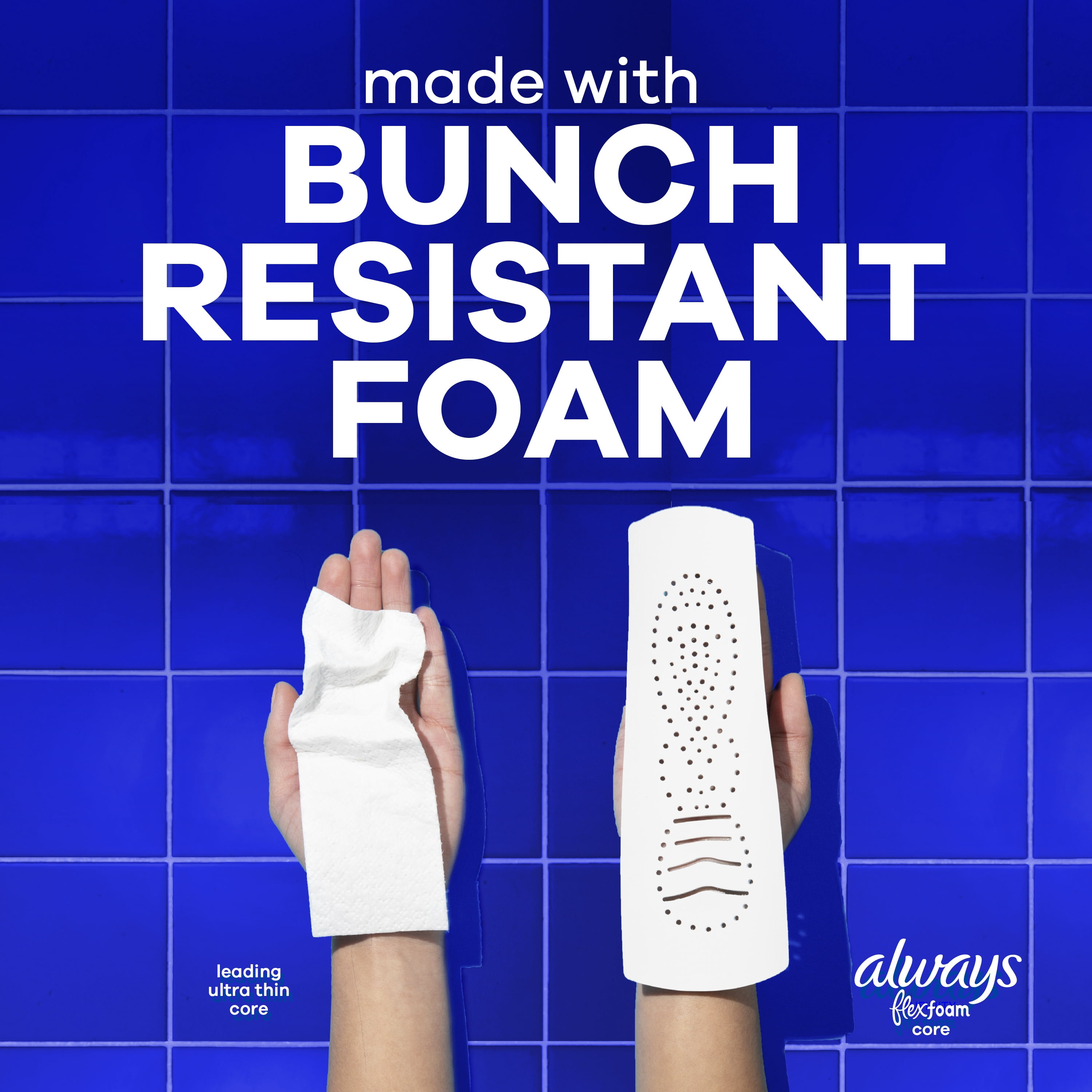 Serviettes Always Infini FlexFoam pour femmes, taille 4, de nuit, avec ailes, sans parfum, 38 serviettes