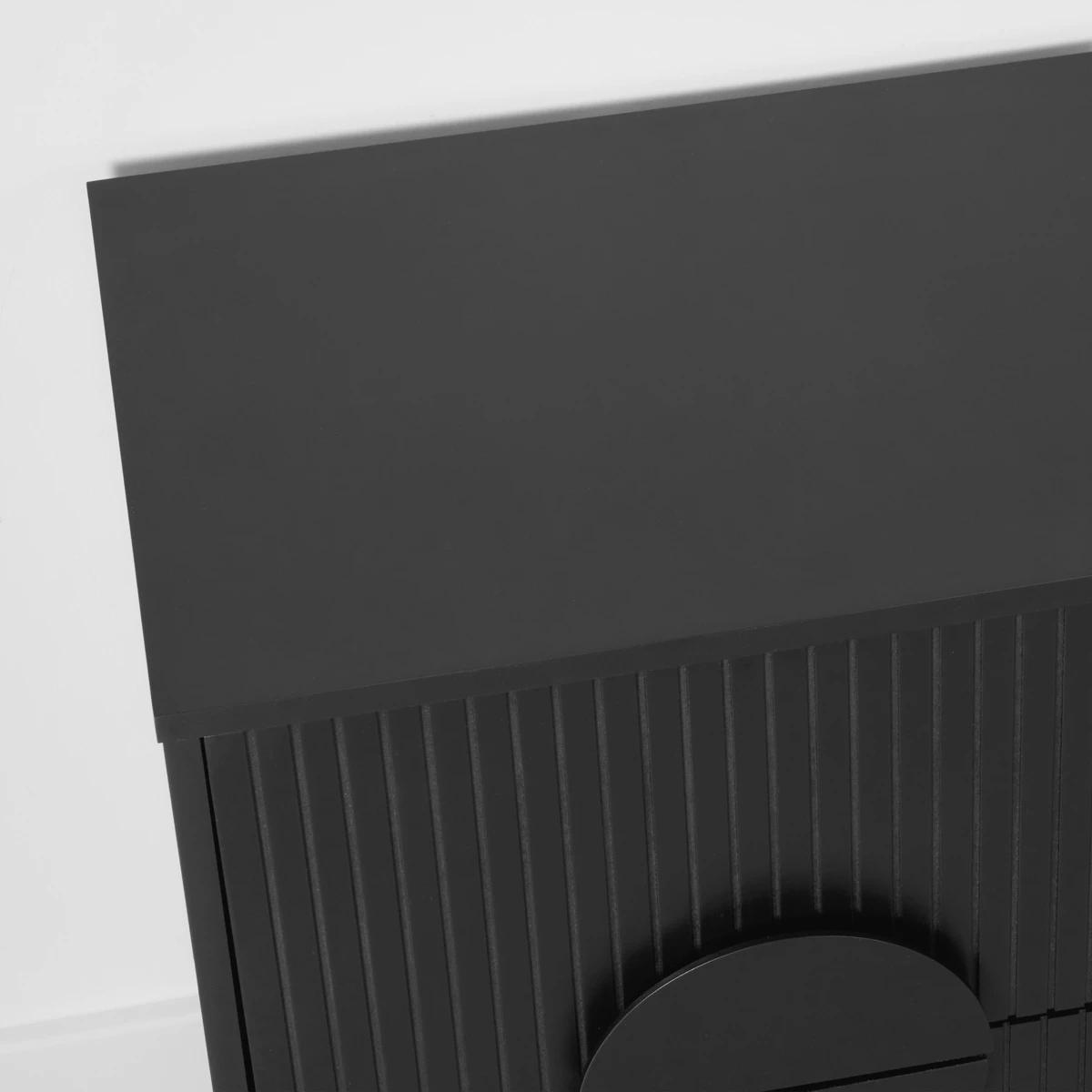 Anko Modern Ribbed 2 Drawer Bedside Table - Black